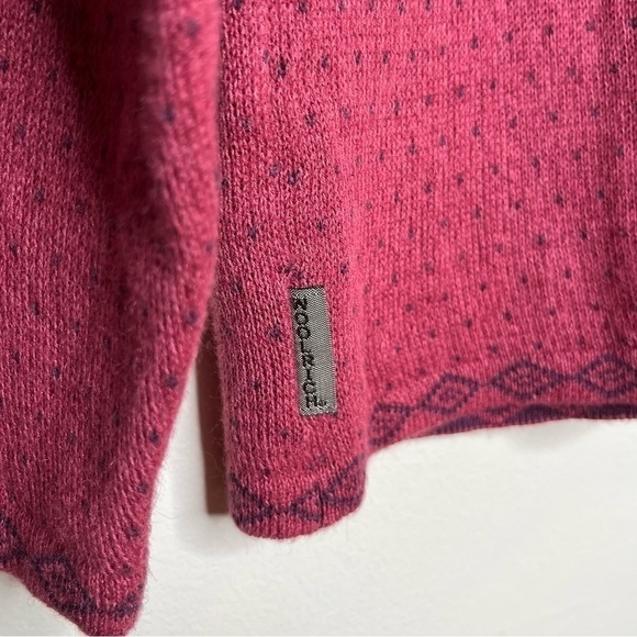 Woolrich‎ Women’s Full Zip Long Sleeve Dotted Pattern Sweater in Pink Size Small - Picture 7 of 10